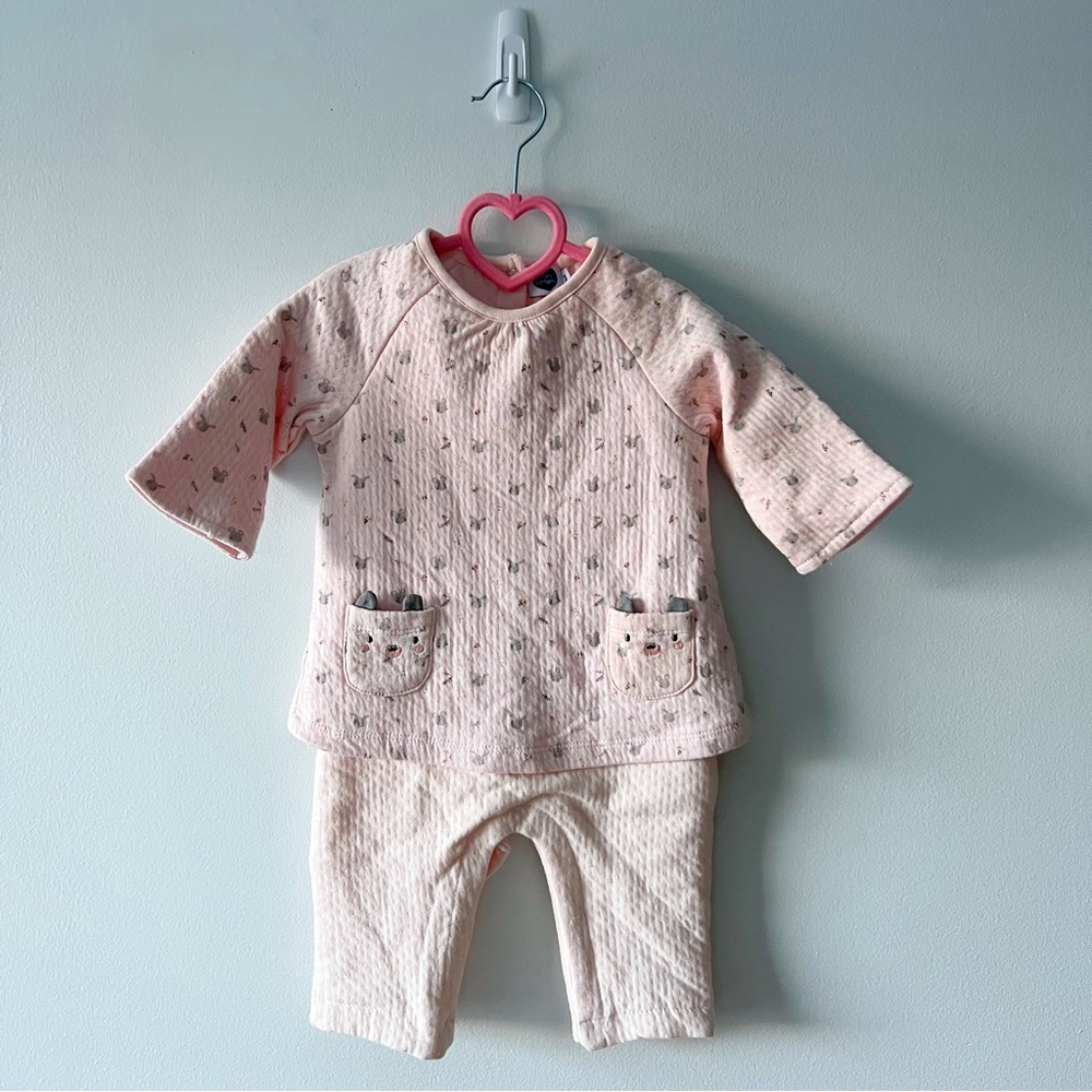 NWOT Light Pink Quilted Baby One Piece Winter Pyjama